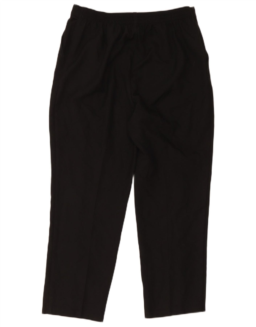 Calças cortadas femininas Marks & Spencer UK 14 grandes W34 L24 poliéster preto