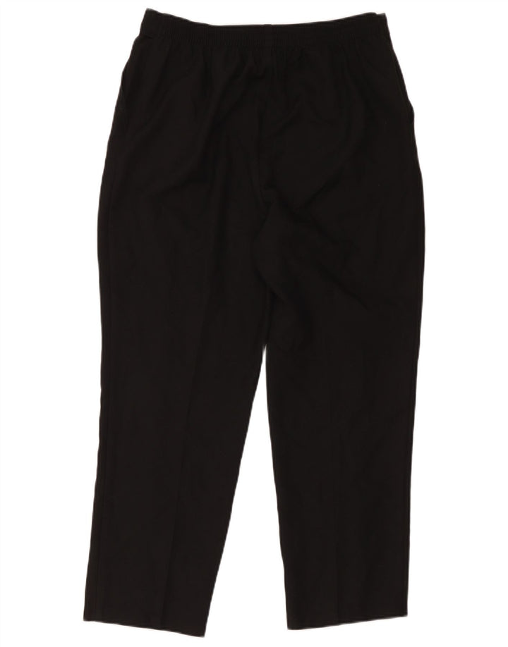 Calças cortadas femininas Marks & Spencer UK 14 grandes W34 L24 poliéster preto