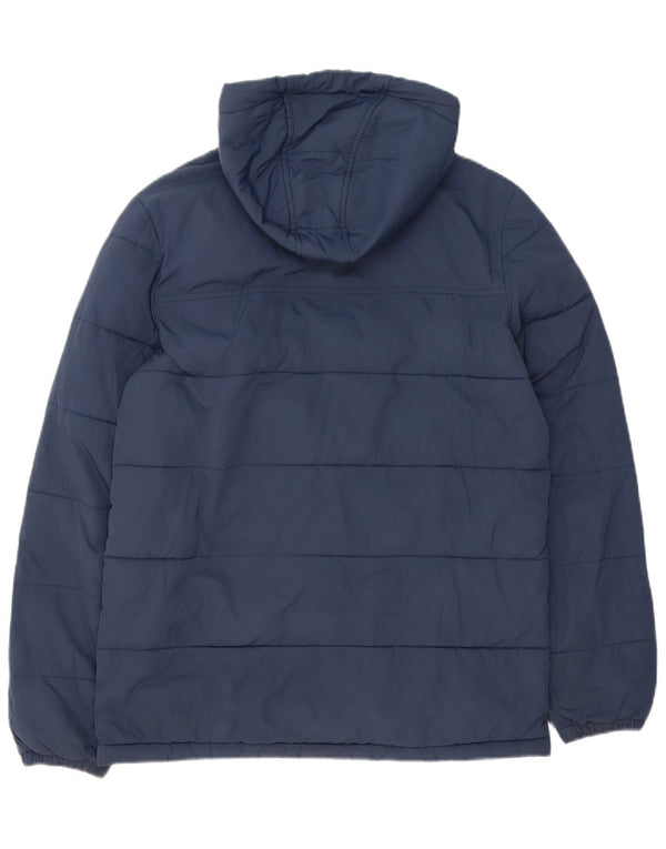 Jaqueta masculina acolchoada com capuz Lyle & Scott UK 36 pequena azul marinho nylon