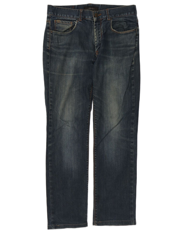 Zara Mens Classic Fit Straight Jeans EU 40 Médio W31 L30 Azul Marinho Esportes