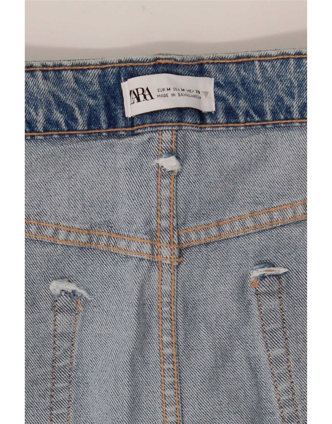 Saia jeans feminina Zara médio W28 azul