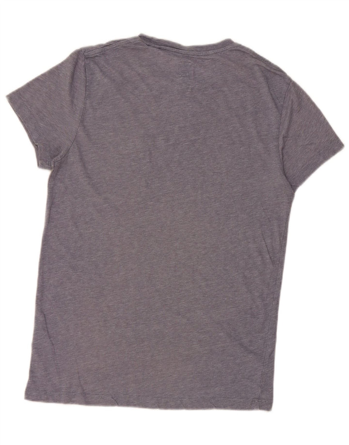 Camiseta masculina Jack Wills top pequeno algodão manchado azul