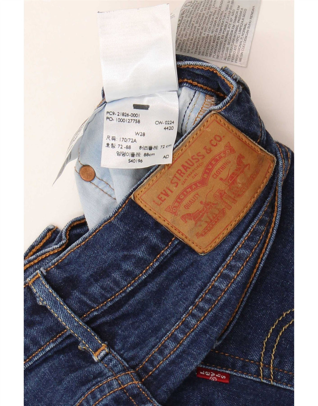 Jeans skinny feminino Levi's W28 L29 algodão azul marinho