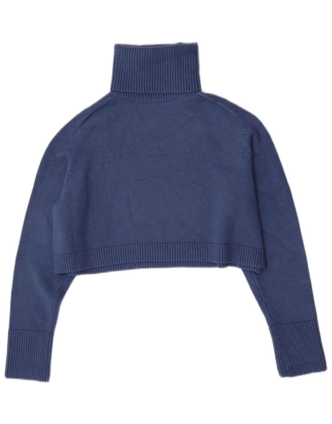 Zara Suéter feminino oversized com gola redonda e gola alta Reino Unido 10 pequeno azul