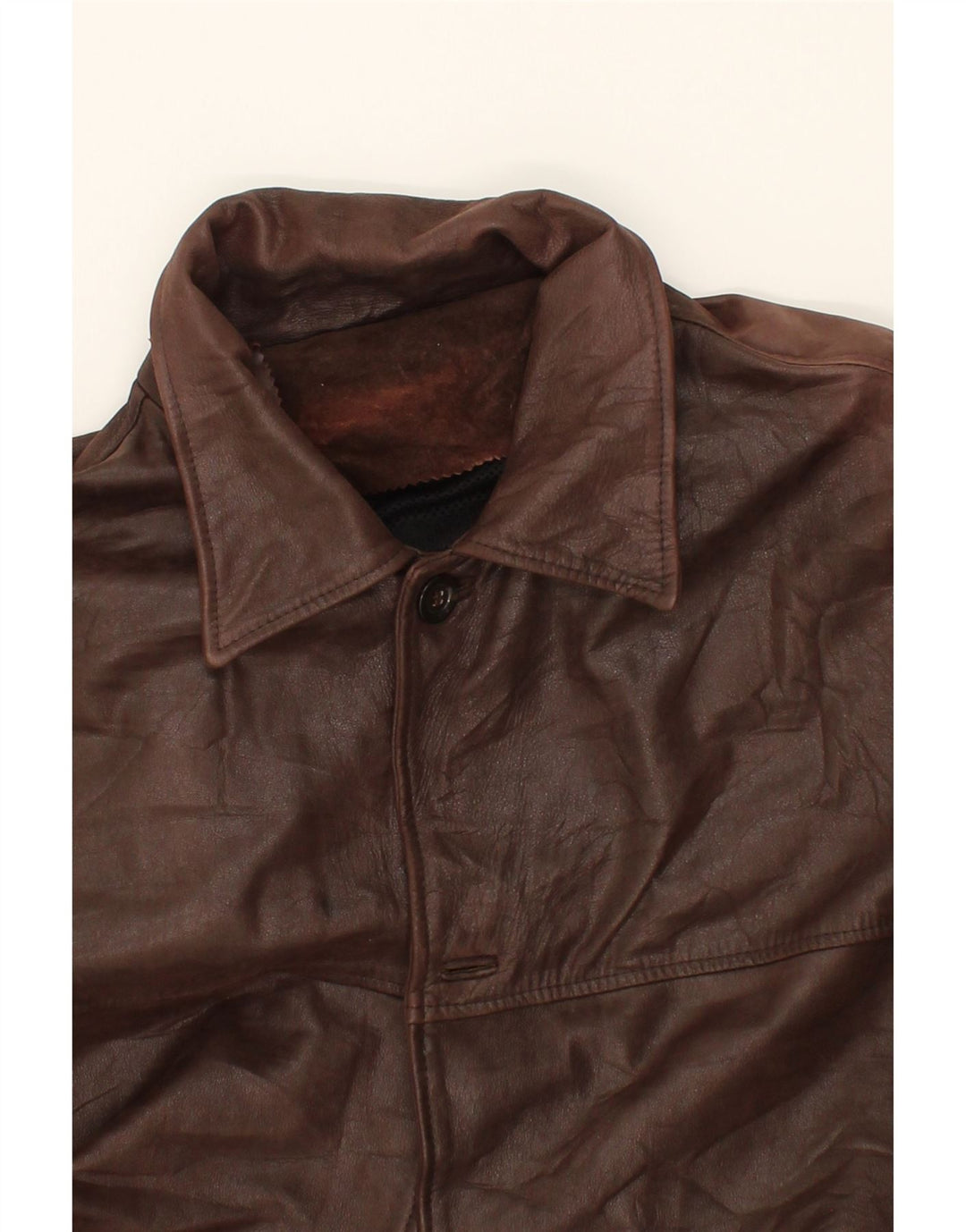 Casaco de couro masculino VINTAGE IT 58 4XL couro marrom