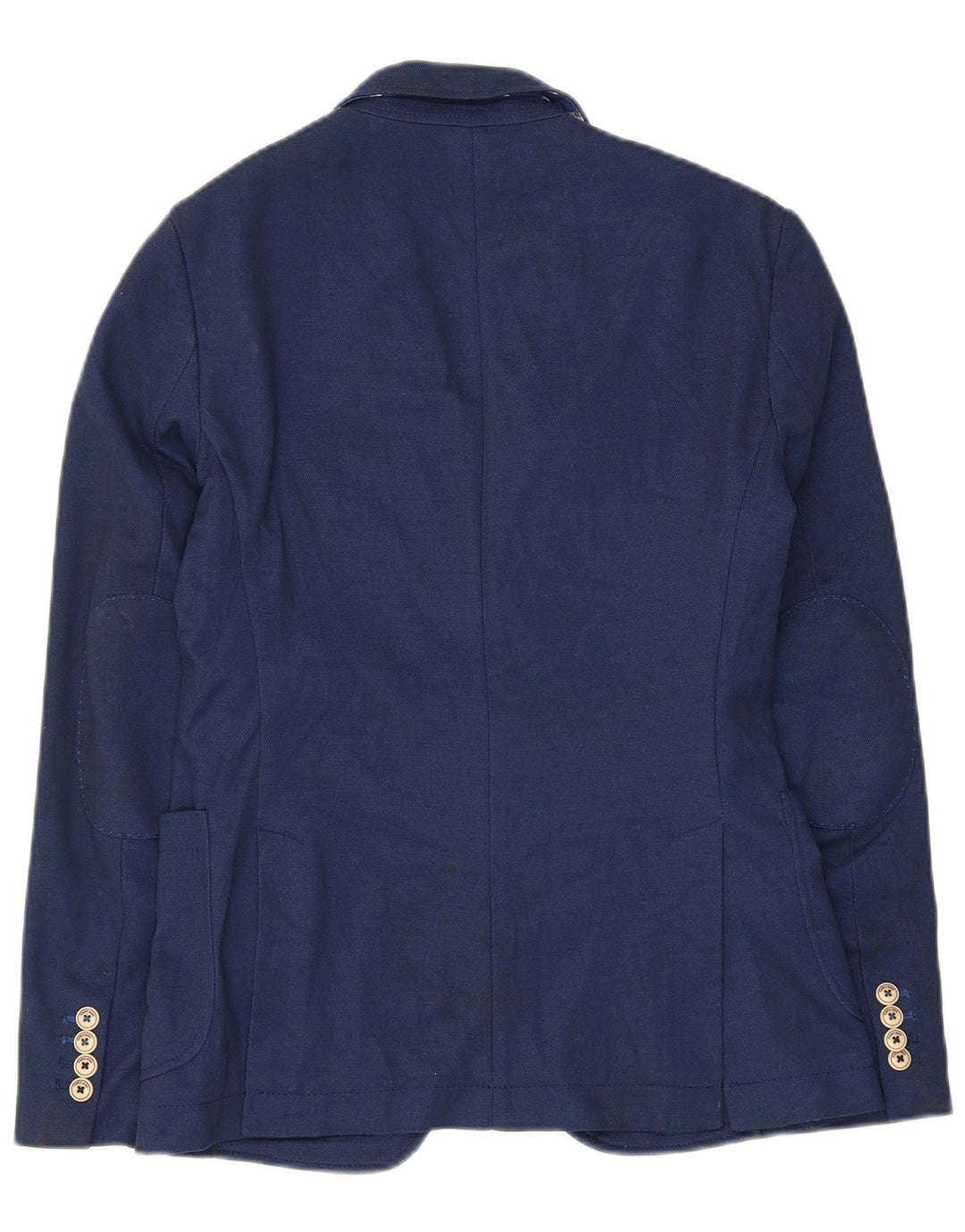 Jaqueta blazer masculina Zara com 2 botões UE 46 pequena azul marinho poliéster