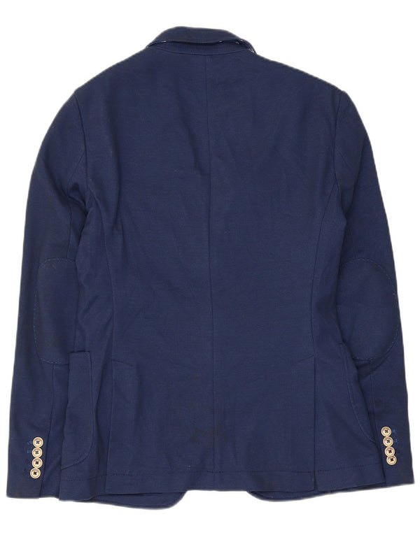 Jaqueta blazer masculina Zara com 2 botões UE 46 pequena azul marinho poliéster