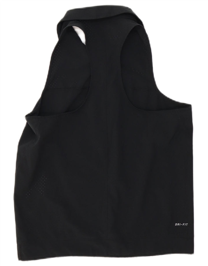 NIKE Womens Dri Fit Vest Top UK 16 Grande Poliéster Preto