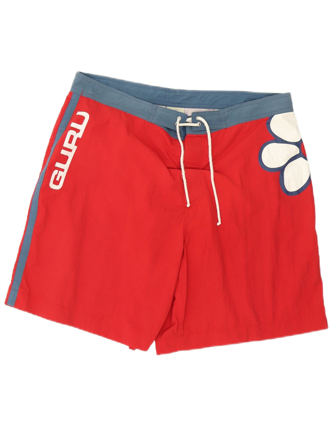 Guru Mens Graphic Natação Shorts Grande Colorblock Vermelho