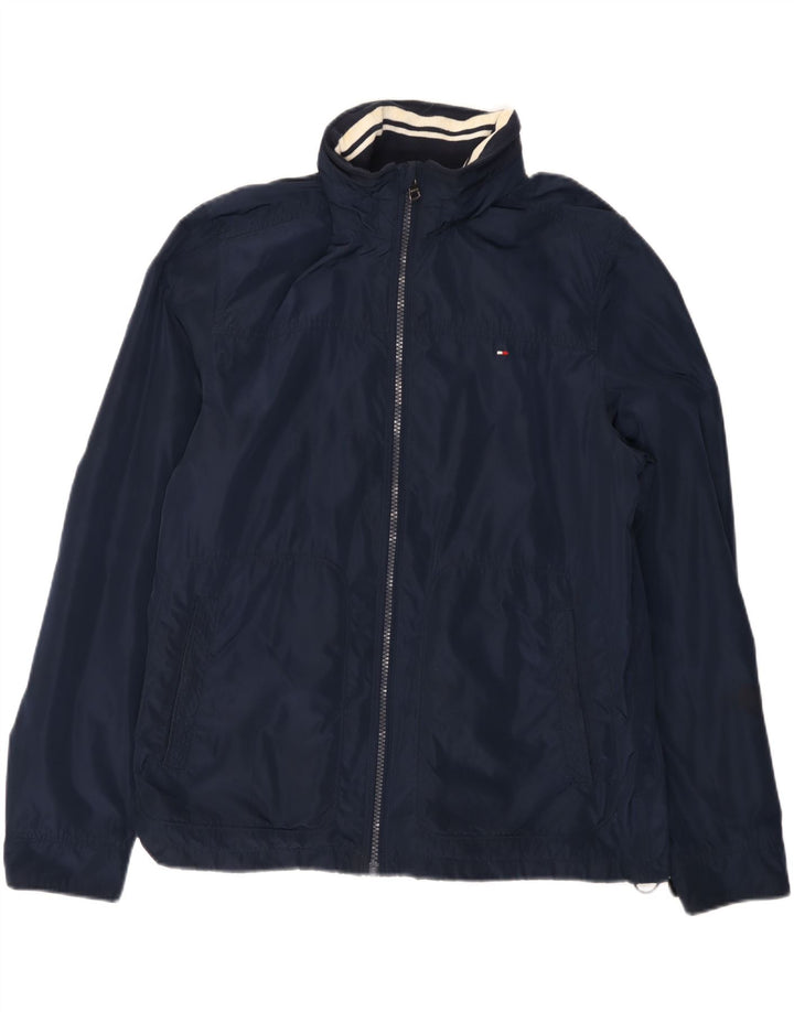 Jaqueta corta-vento masculina Tommy Hilfiger Reino Unido 42 XL azul marinho poliéster