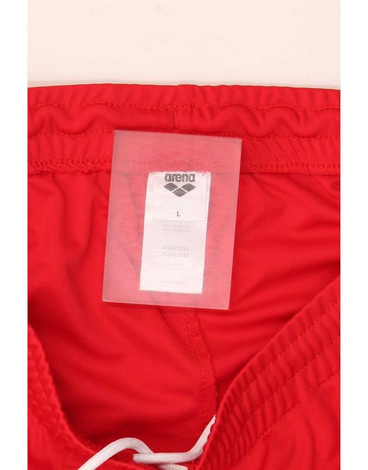 Arena Mens Sport Shorts Grande Poliéster Colorblock Vermelho