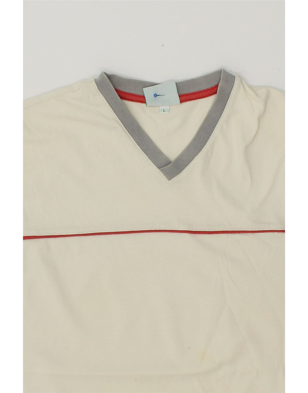 DIADORA Womens T-Shirt Top UK 14 Large Off White Cotton Vintage Diadora and Second-Hand Diadora from Messina Hembry 