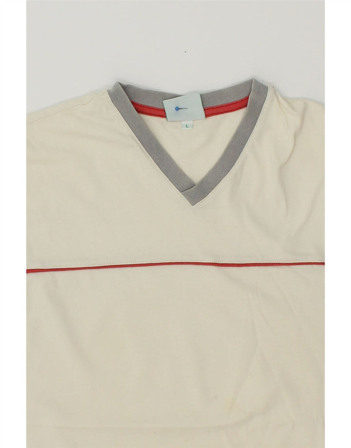 DIADORA Womens T-Shirt Top UK 14 Large Off White Cotton Vintage Diadora and Second-Hand Diadora from Messina Hembry 