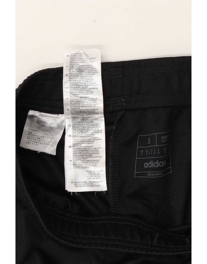 Adidas Mens Slim Fit Calças De Treino Pequeno Poliéster Preto