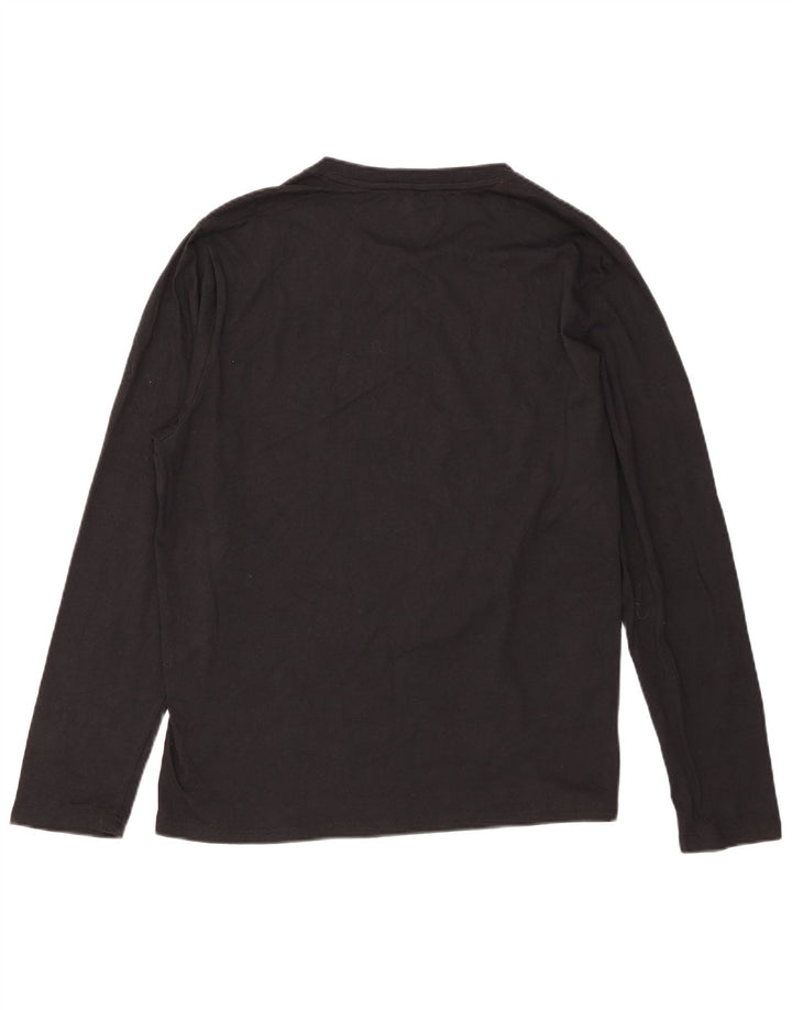 Top gráfico masculino Chaps manga comprida XL algodão preto