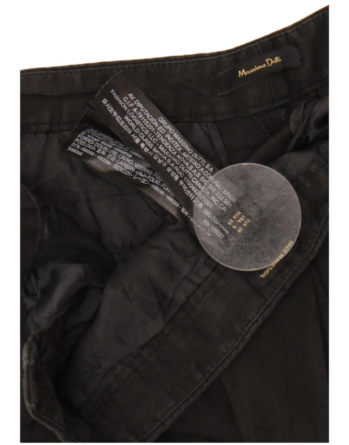 Calça Chino Feminina Massimo Dutti EU 38 Pequeno W28 L25 Linho Preto