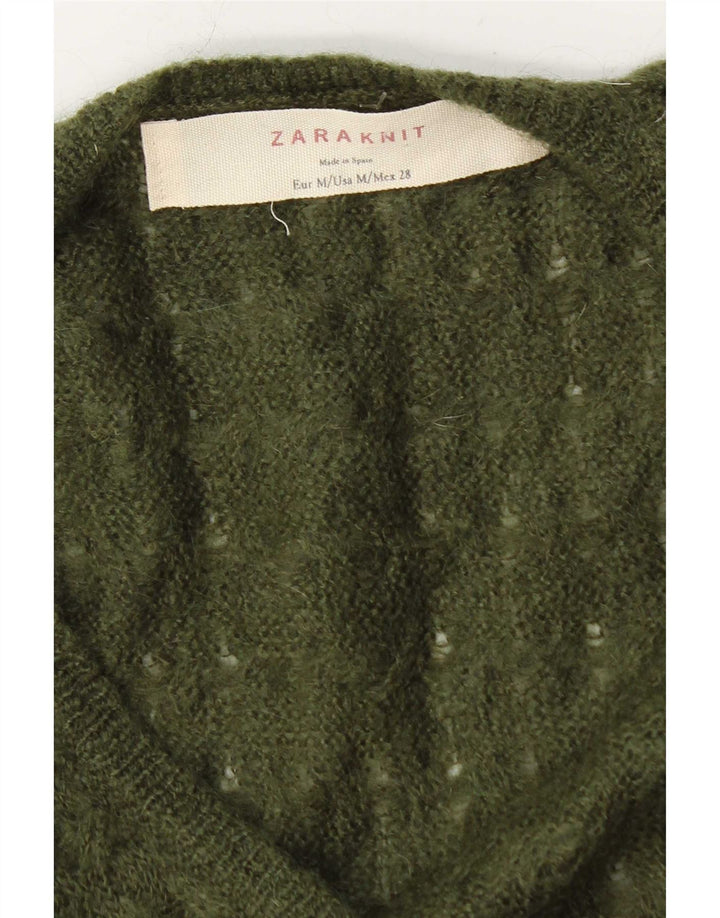 Zara Suéter Cardigan Oversized Feminino Reino Unido 14 Verde Médio