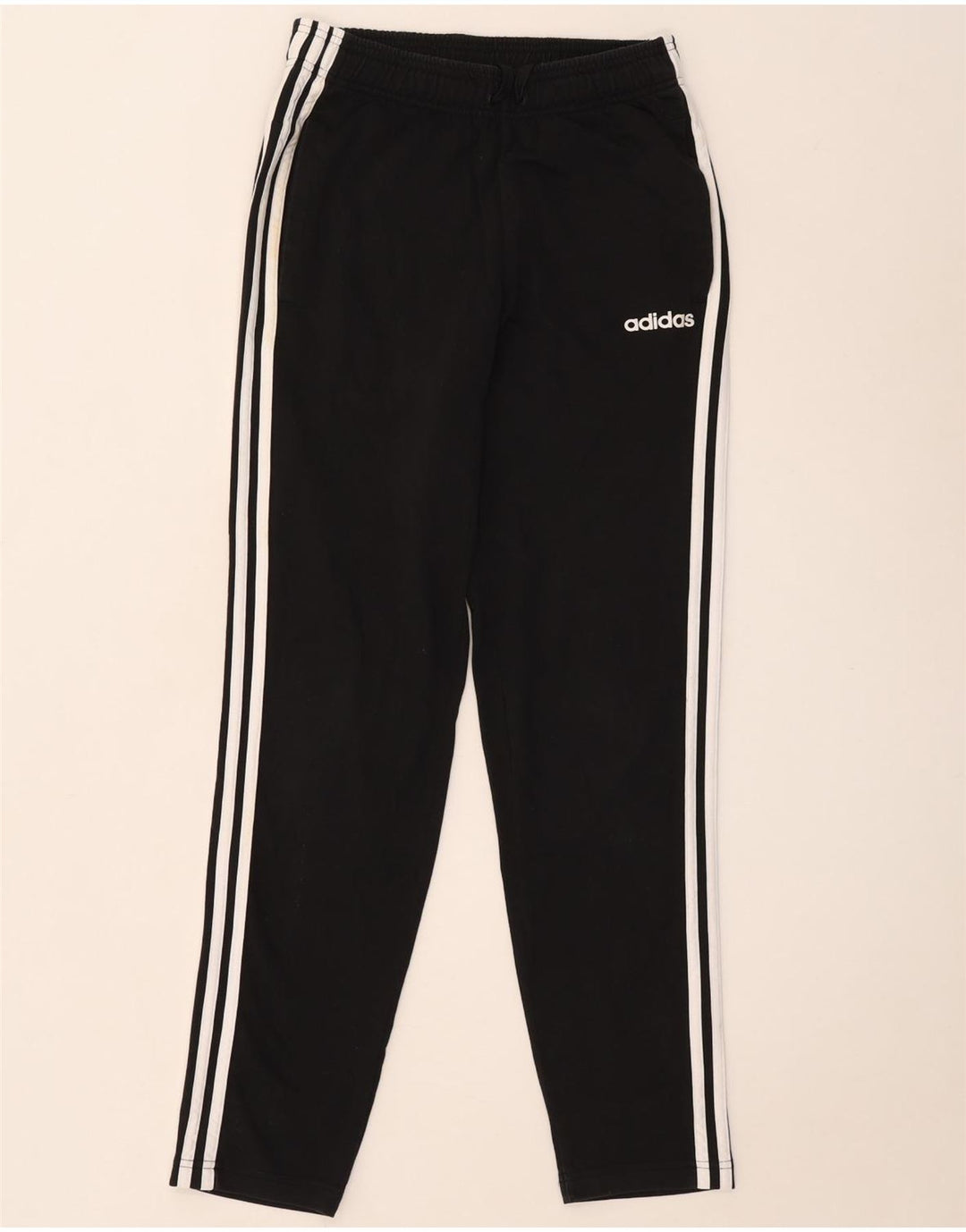 Calça de treino masculina Adidas pequena de algodão preto