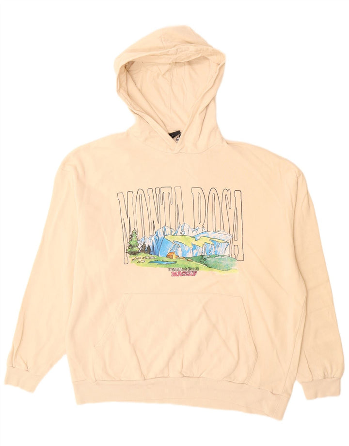 ASOS moletom com capuz gráfico masculino grande algodão bege