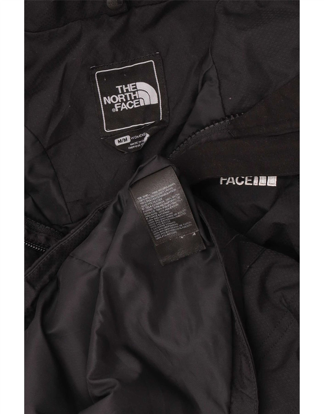 Jaqueta corta-vento feminina com capuz The North Face UK 14 médio preto nylon