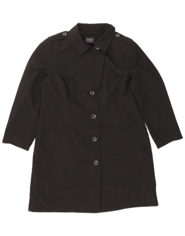 Casaco impermeável feminino MARKS & SPENCER UK 14 grande poliéster preto