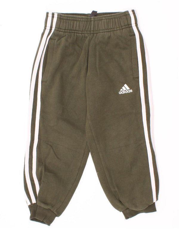 Adidas meninos calças de treino joggers 3-4 anos algodão cáqui