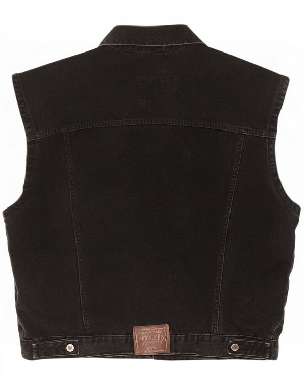 Colete jeans masculino vintage UK 42 XL algodão preto