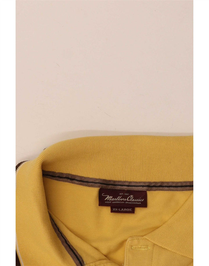 Camisa polo masculina Marlboro Classics 2XL listrada amarela