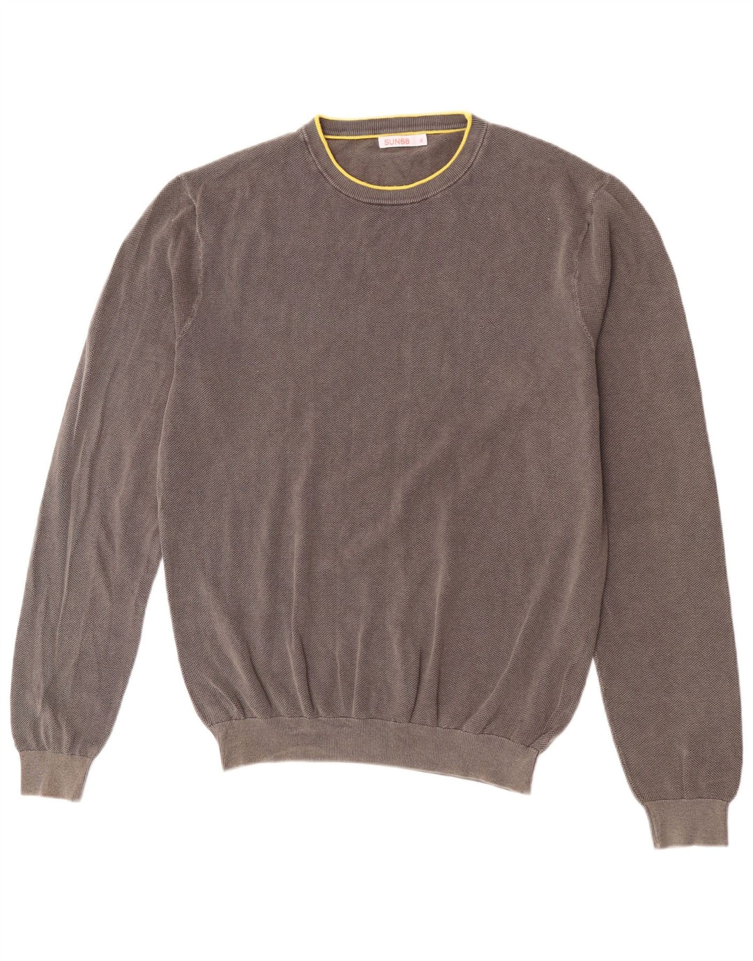 Sun68 Suéter masculino com gola redonda XL algodão cinza