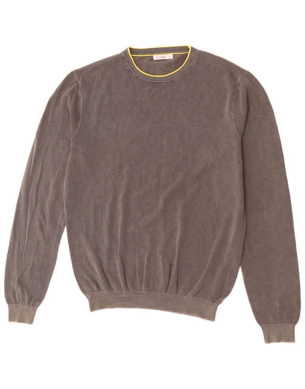 Sun68 Suéter masculino com gola redonda XL algodão cinza