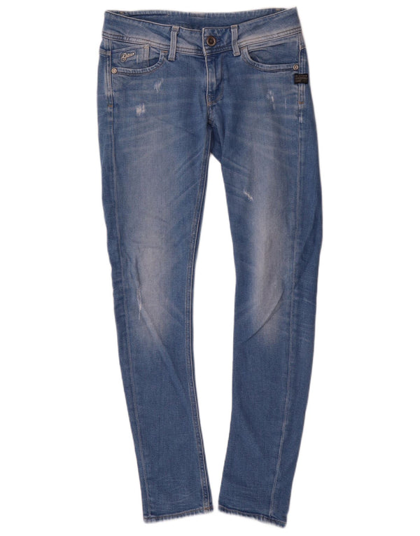 G-Star Womens 3D Arc Distressed Jeans Skinny W28 L32 Azul Poliéster