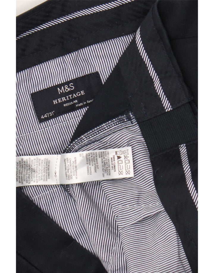 Calça Chino Regular Masculina Marks & Spencer Heritage W44 L31 Azul Marinho