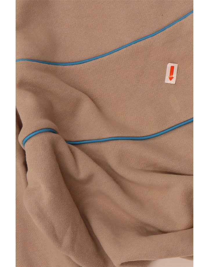 Adidas Mens Moletom Jumper Pequeno Bege Colourblock Algodão