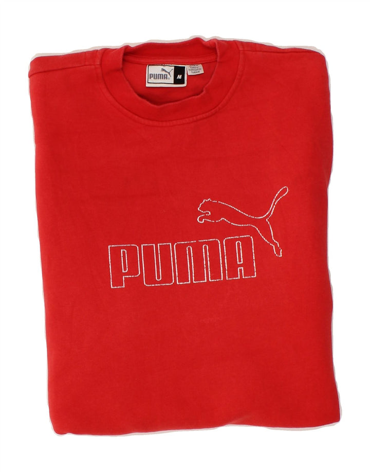 PUMA Mens Graphic Sweatshirt Jumper Medium Red Vintage Puma and Second-Hand Puma from Messina Hembry 