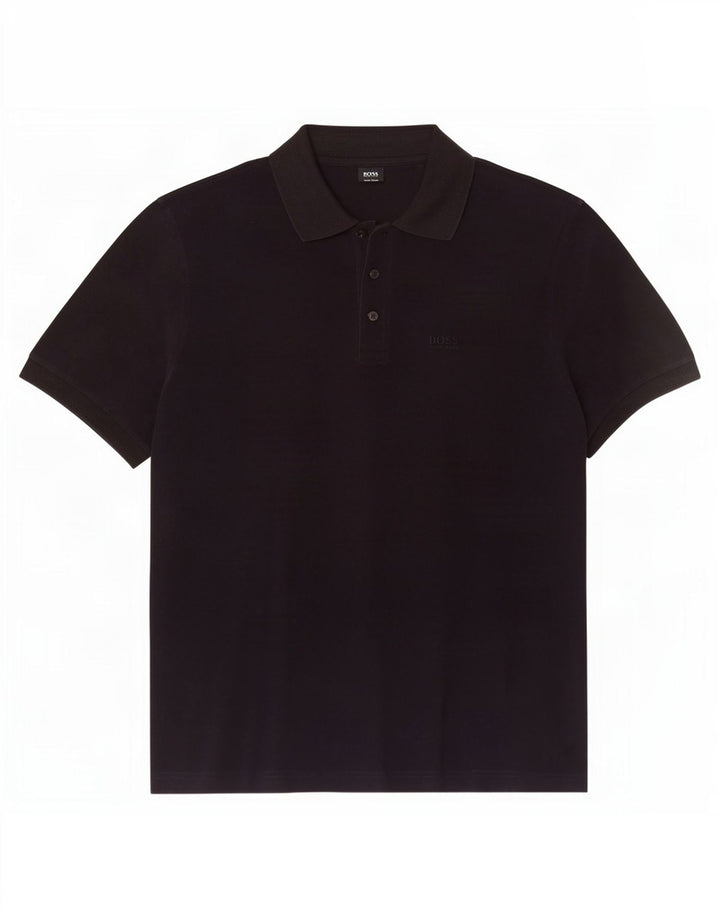 Camisa polo masculina Hugo Boss grande algodão azul marinho