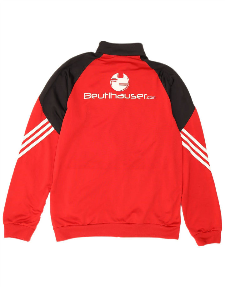 Adidas Mens Graphic Tracksuit Top Jacket Médio Vermelho Colorblock Poliéster