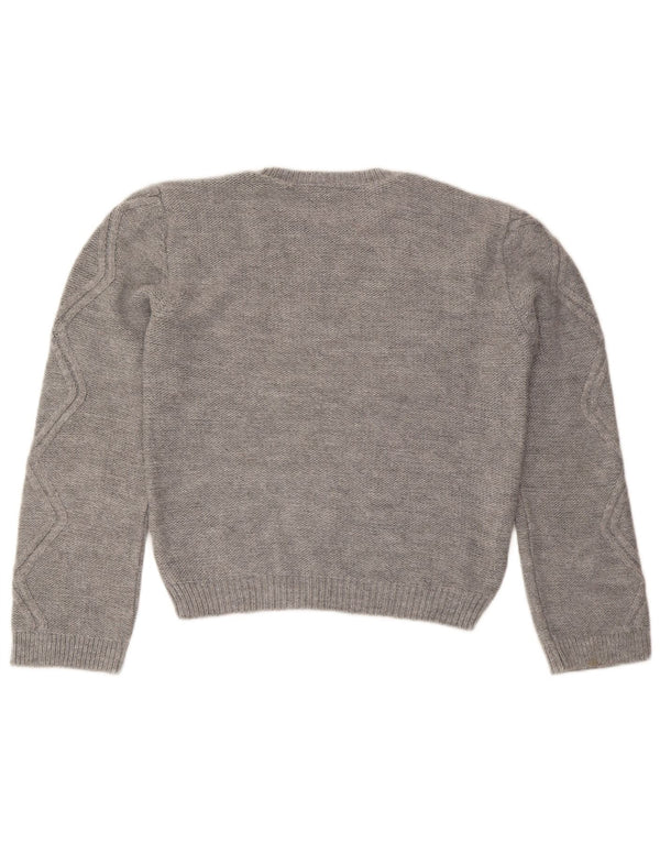 Suéter feminino Lipsy com gola redonda UK 12 cinza médio acrílico