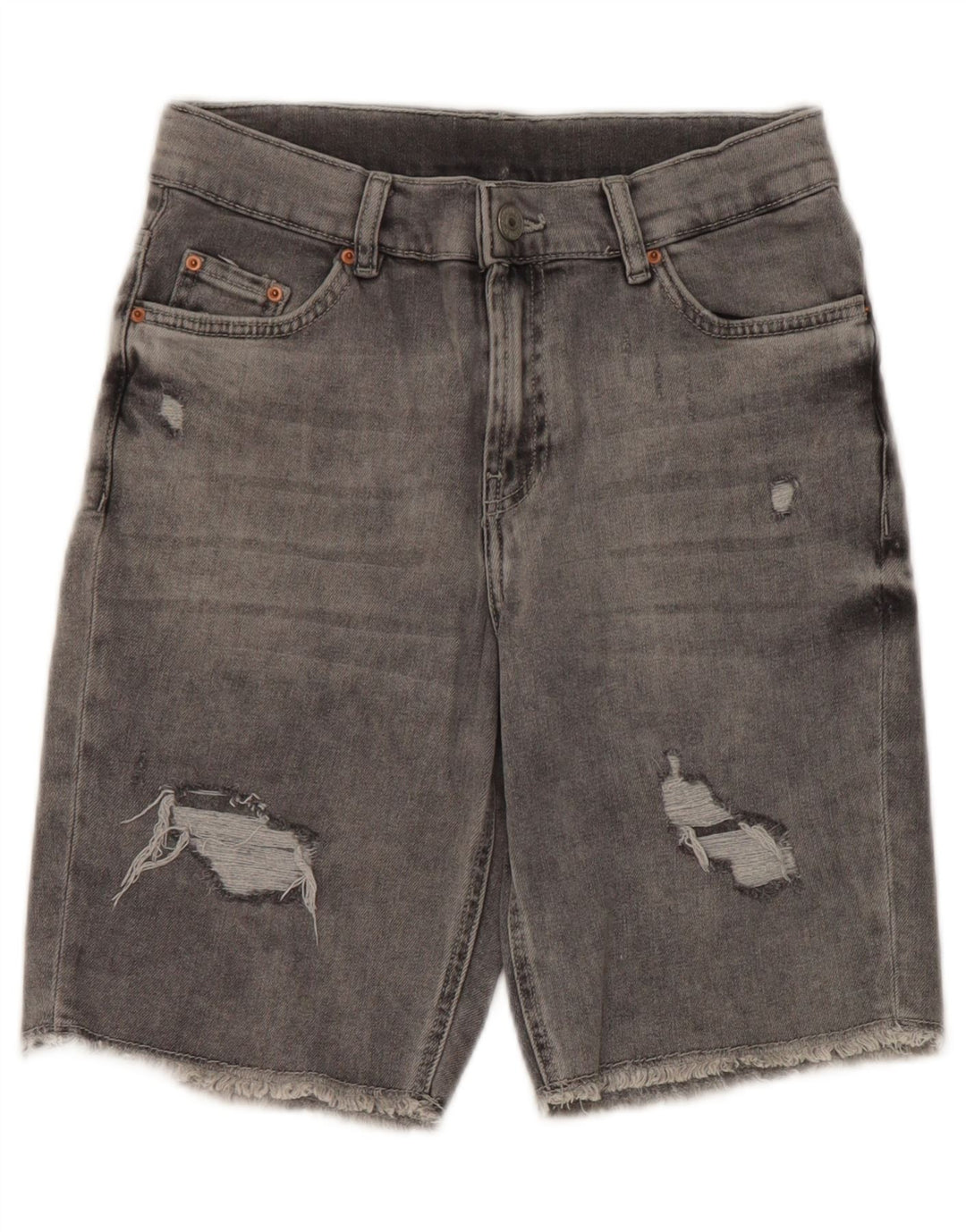 Shorts jeans desgastados Zara Boys 13-14 anos W26 cinza poliéster