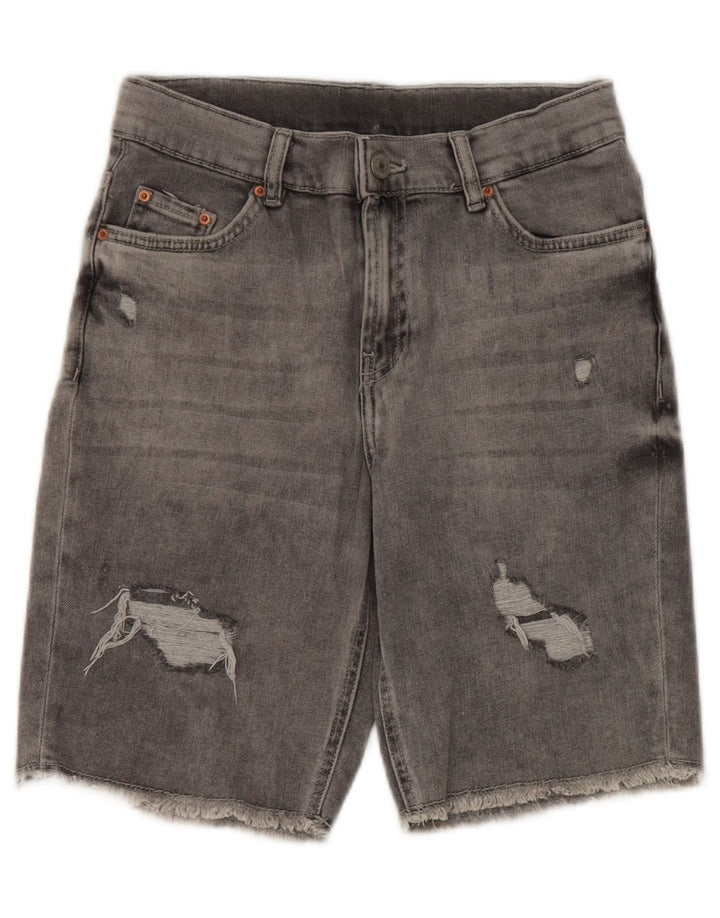 Shorts jeans desgastados Zara Boys 13-14 anos W26 cinza poliéster