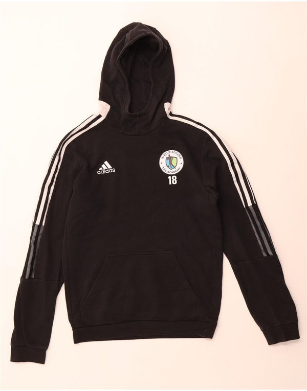 ADIDAS Mens B-Elite Soccer Graphic Hoodie Jumper Pequeno Algodão Preto