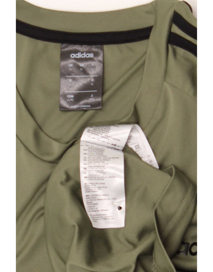 Adidas Camiseta masculina Top XL Khaki Poliéster
