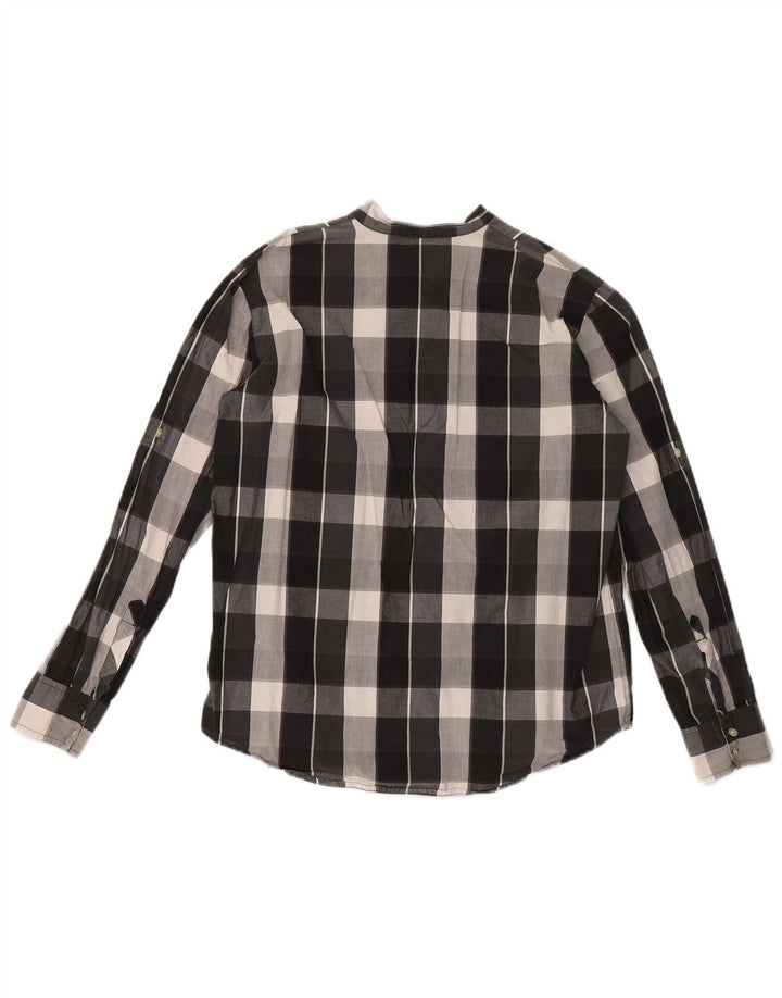 Camisa masculina Carhartt pequena xadrez preta de algodão