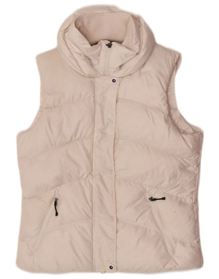 Colete acolchoado com capuz feminino Nike UK 12/14 médio branco poliéster
