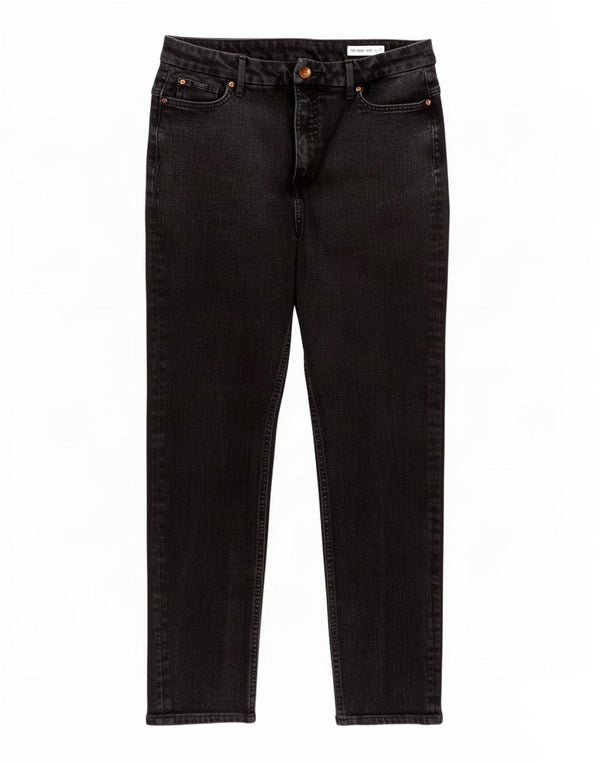 Calça jeans feminina Marks & Spencer The Magic Straight UK 16 grande W34 L26 preta