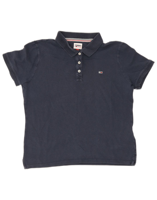 Camisa polo feminina Tommy Hilfiger Reino Unido 12 algodão azul marinho médio