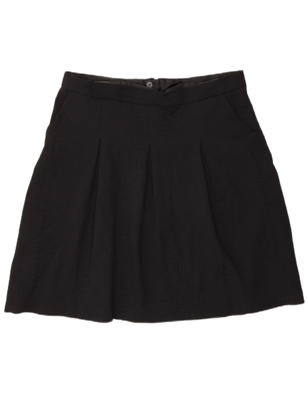 Saia feminina Marks & Spencer UK 18 XL W38 preta estampa animal