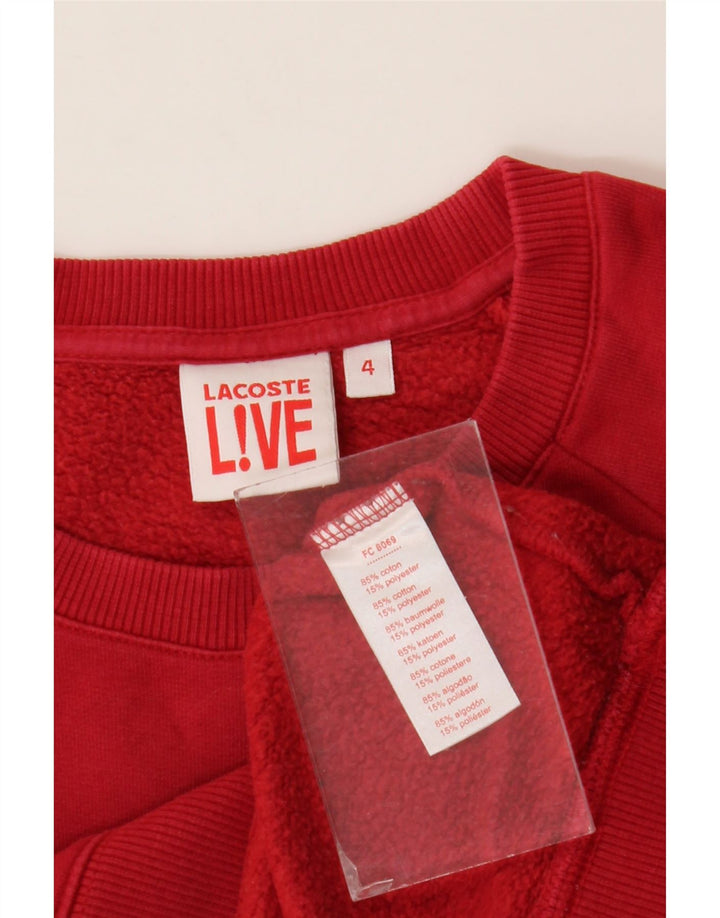 Lacoste moletom gráfico masculino tamanho 4 médio algodão vermelho