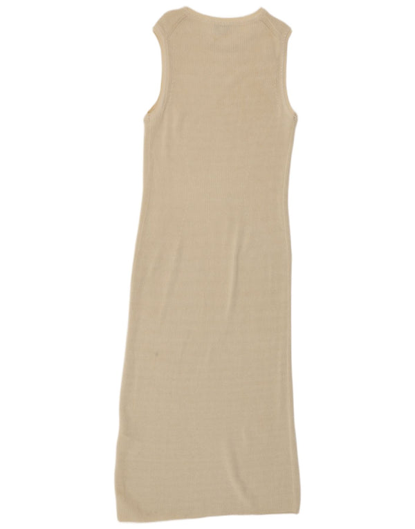 Vestido maxi feminino sem mangas Cos UK 10 pequeno algodão branco