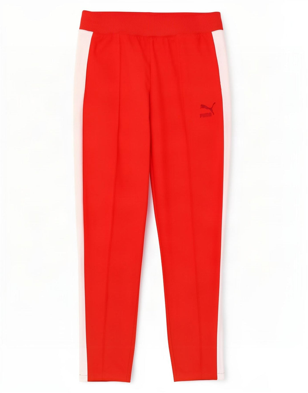 Calça de treino feminina Puma UK 12 poliéster colorblock vermelho médio