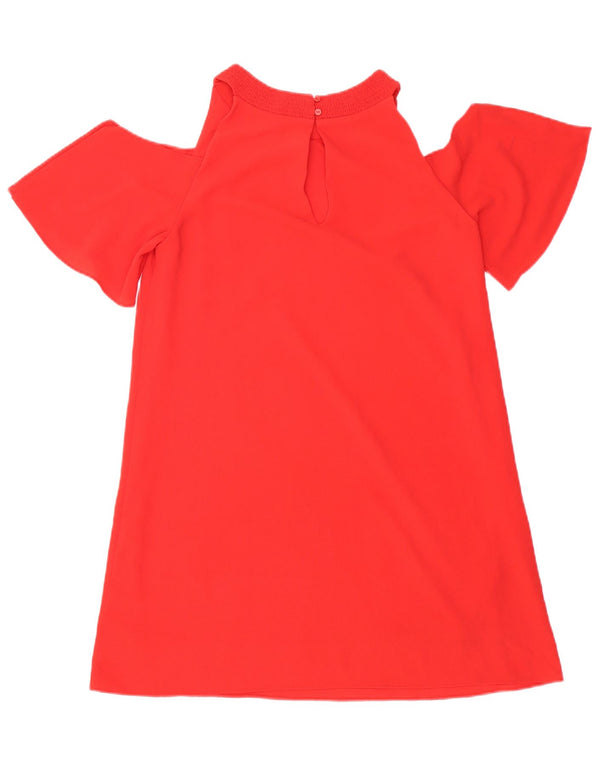 Vestido feminino Zara com ombro de fora UK 10 pequeno vermelho